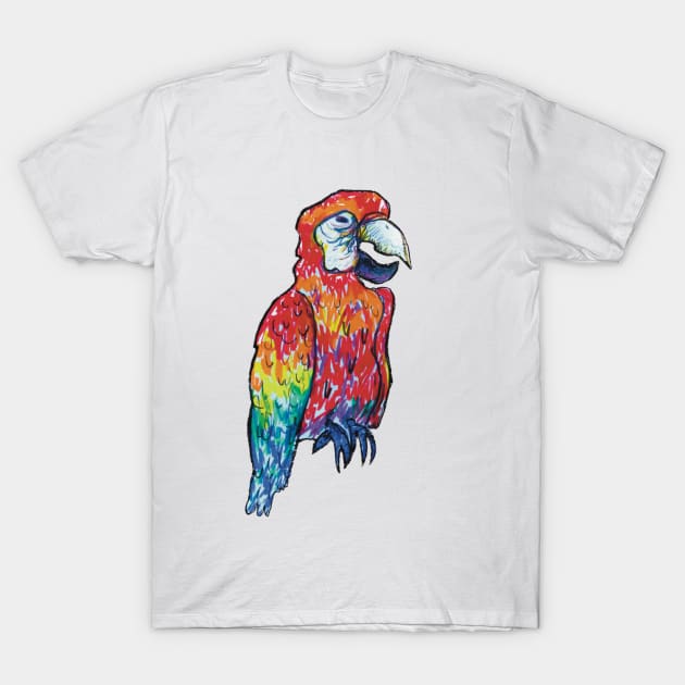 Colourful macaw T-Shirt by Shadoodles